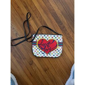 Brighton Tom Clancy Love and Joy Crossbody Canvas‎ Pouch Bag Purse